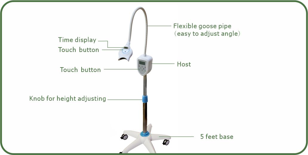 MD669 Teeth Whitening Machine with Blue & Red LED dental lamp